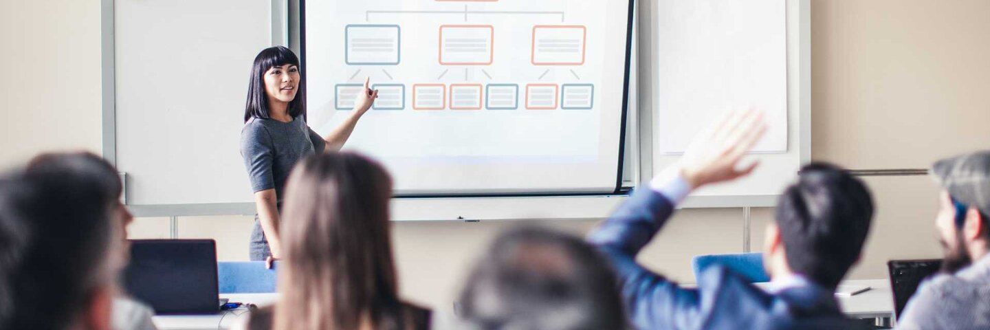 Corporate training in a meeting room.